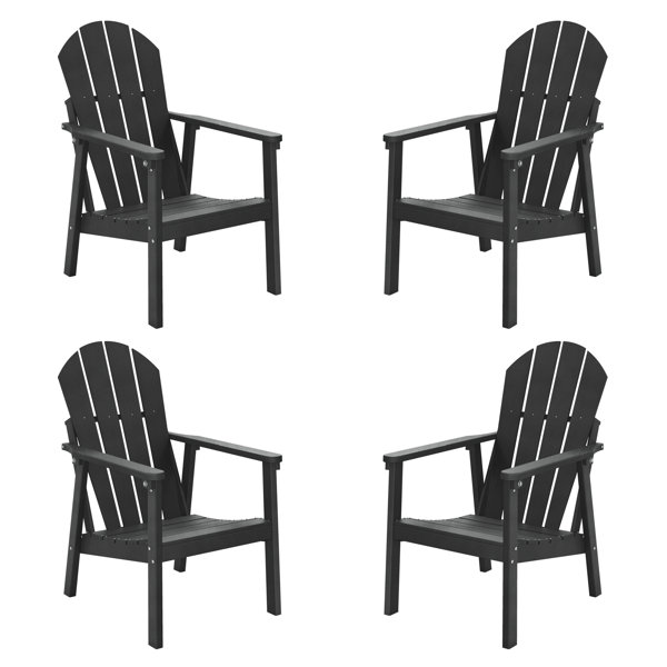 Dovecove Adirondack Chairs Hdpe Weather Resistant Outdoor Chair Black